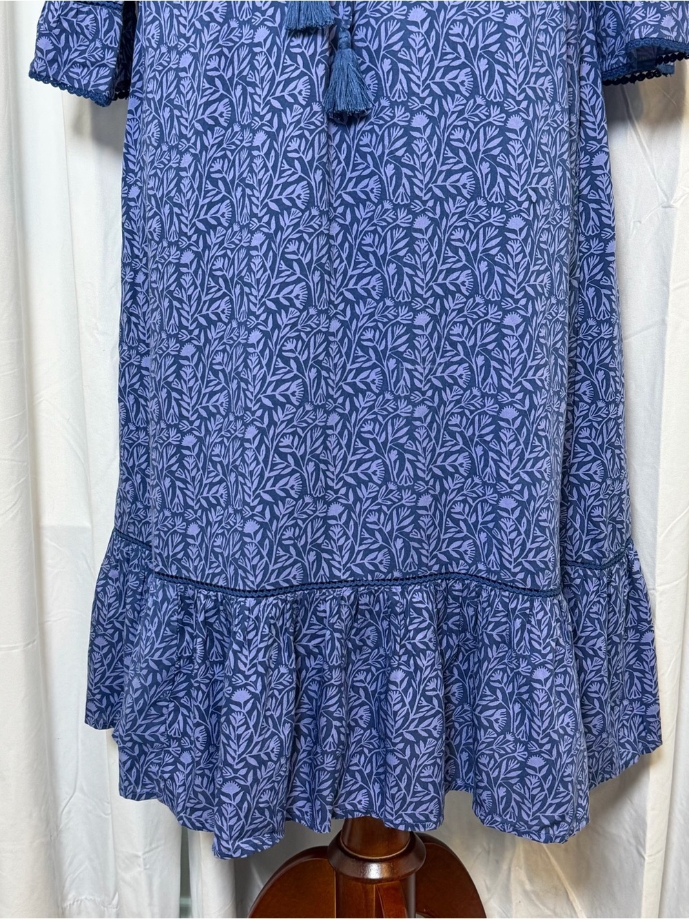 Beach to Bistro Sigrid Olsen Nina Gardenia Floral Blue Maxi Dress NWT Medium - Picture 4 of 9